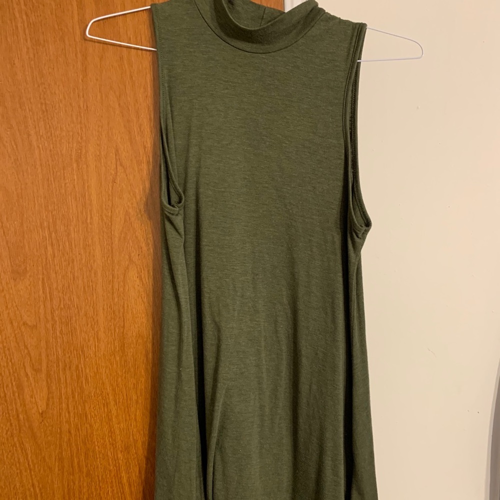 Knee length high collar dress